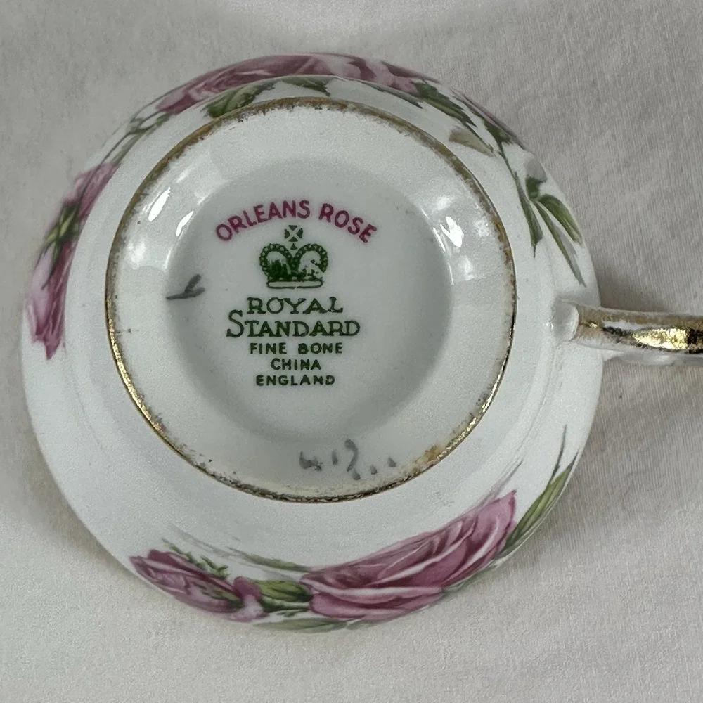 Vintage‎ Royal Standard ORLEANS ROSE Teacup & Saucer Set Fine Bone China England